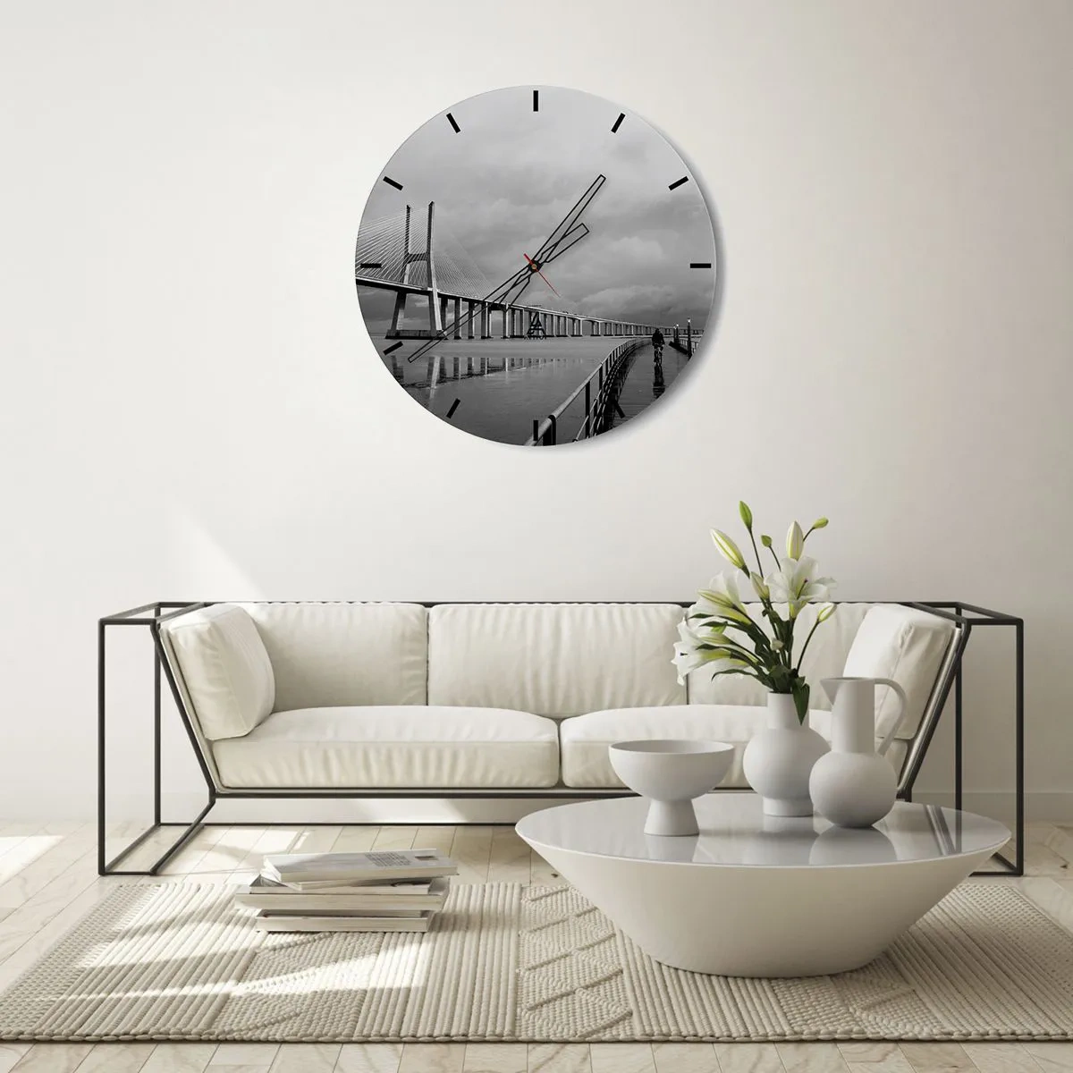 Väggklocka - Klocka på glas - Var och en får det han/hon förtjänat - 40x40 cm