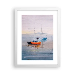 Affisch i vit ram - En välförtjänt vila - 30x40 cm