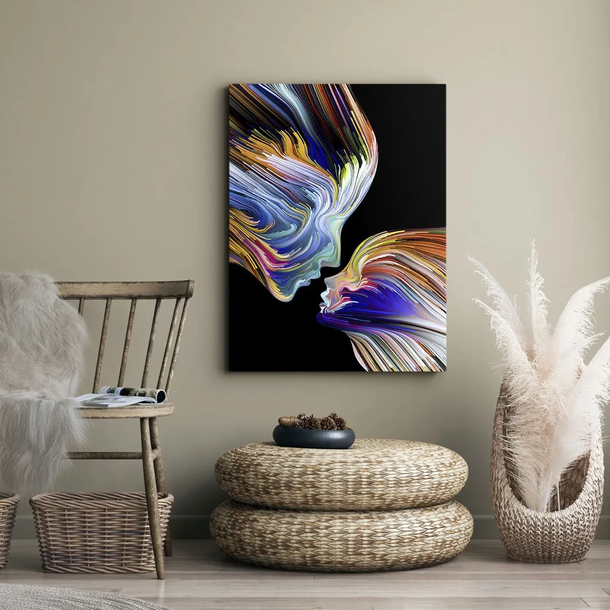 Canvastavla - Bild på duk - Fusion av energi och ljus - 45x80 cm