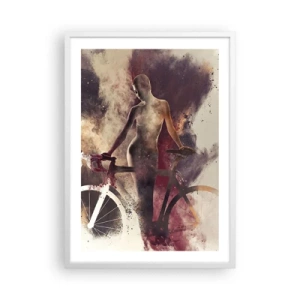 Affisch i vit ram - Cyklelsjäl i marmorform - 50x70 cm