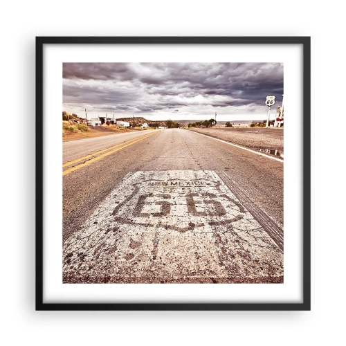 Affisch i svart ram - Mother Road - amerikanska legenden - 50x50 cm