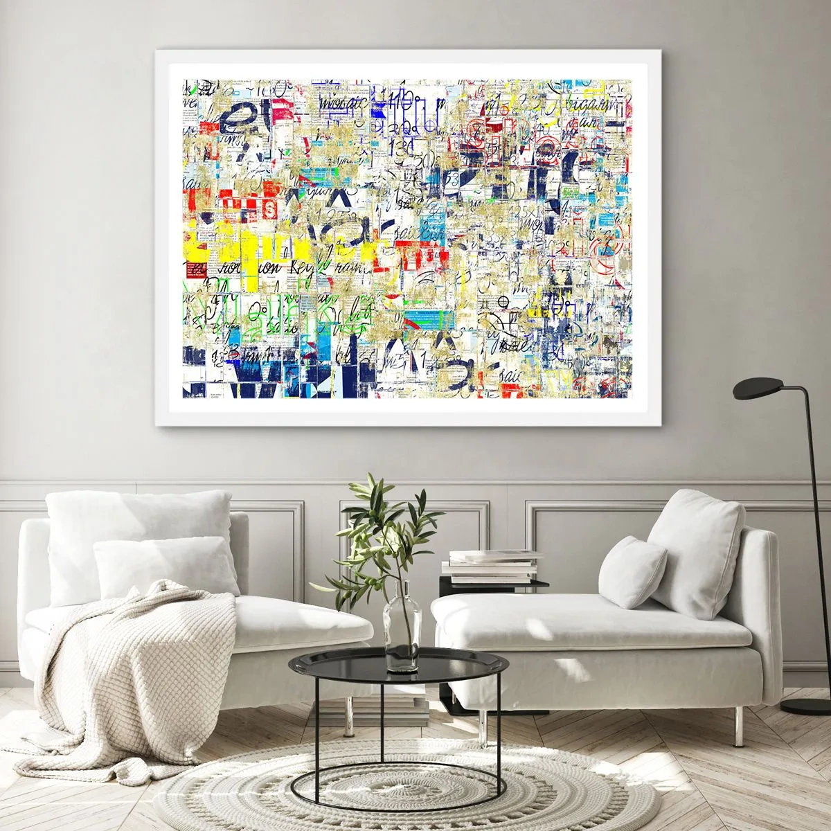 Affisch i vit ram - Helt enkelt gläder ögonen - 70x50 cm