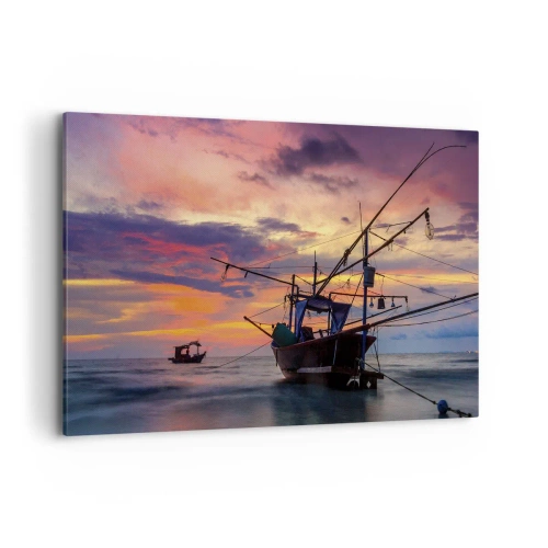 Canvastavla - Bild på duk - Exotisk kväll - 120x80 cm
