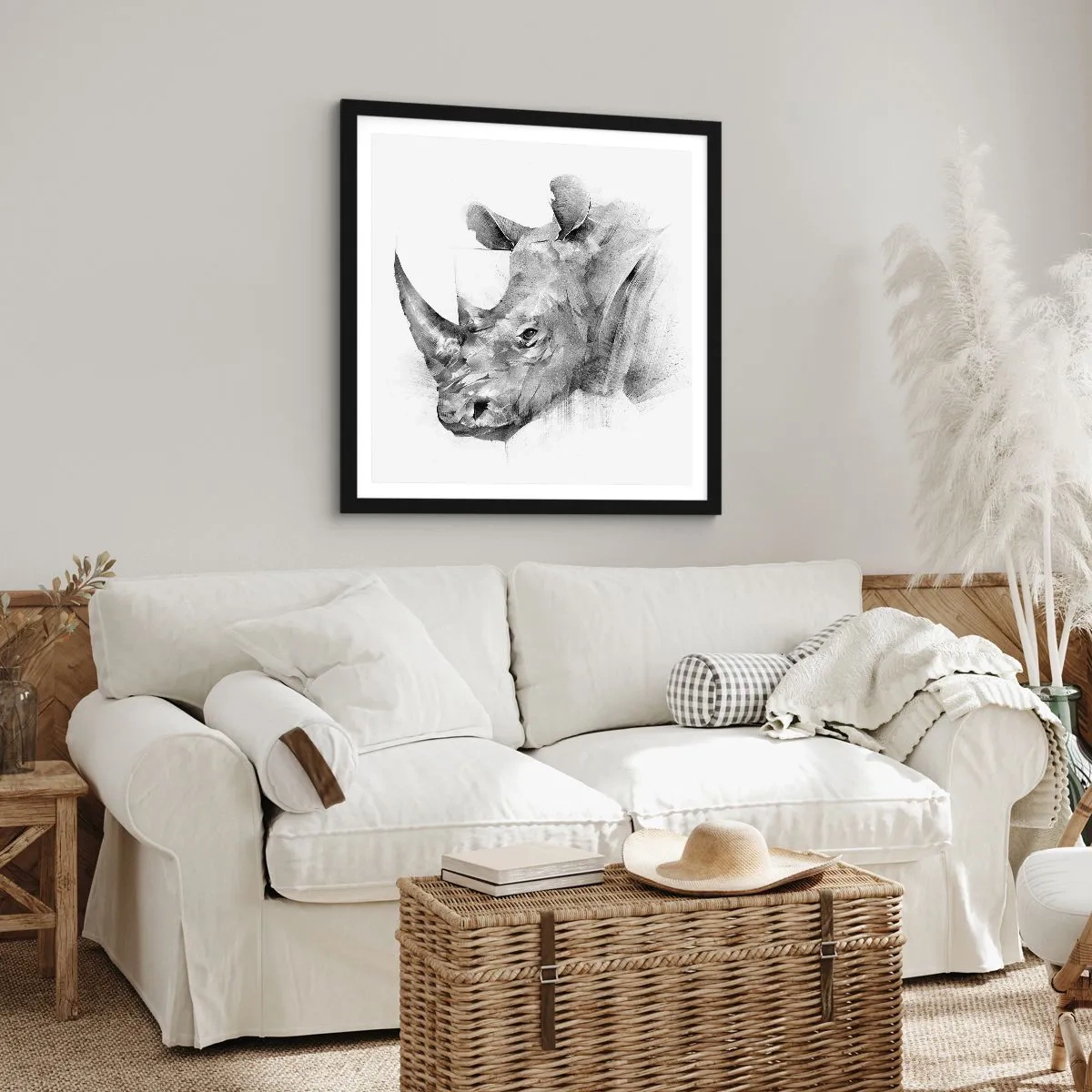 Affisch i svart ram - Afrikansk porträtt - 50x50 cm