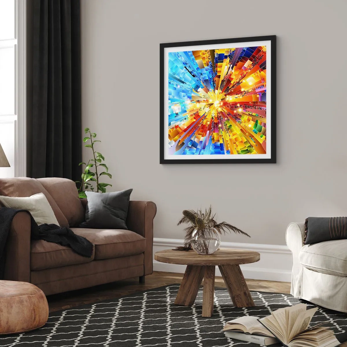 Affisch i svart ram - In medias res - 40x40 cm