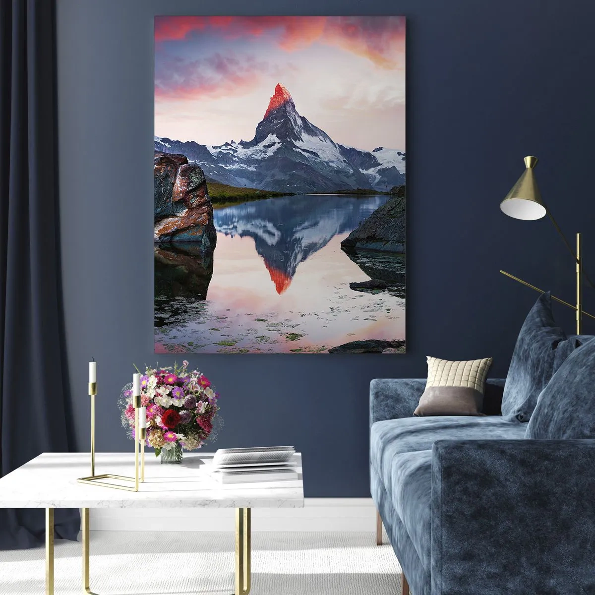Glastavla - Bild på glas - Bergens hjärta är hett - 50x70 cm