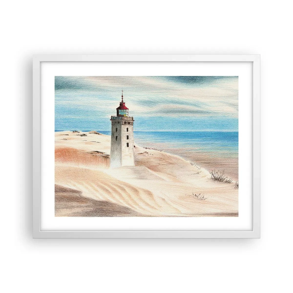 Affisch i vit ram - Tittar alltid i havet - 50x40 cm