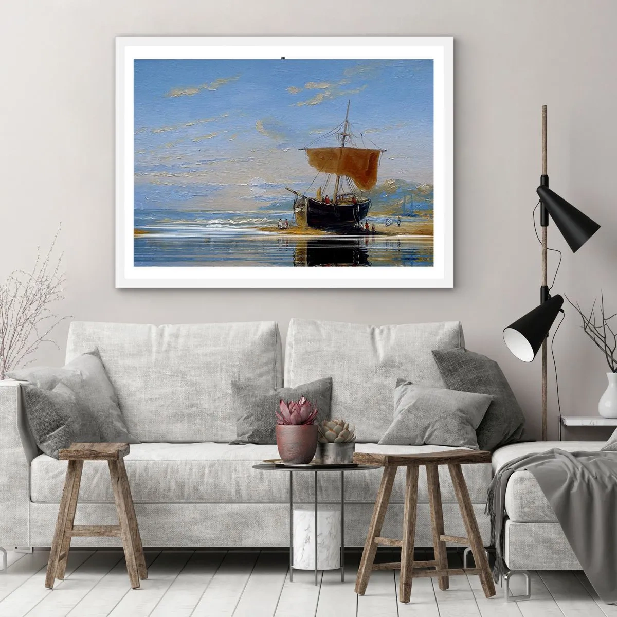 Affisch i vit ram - Vatten, jord, luft - 70x50 cm