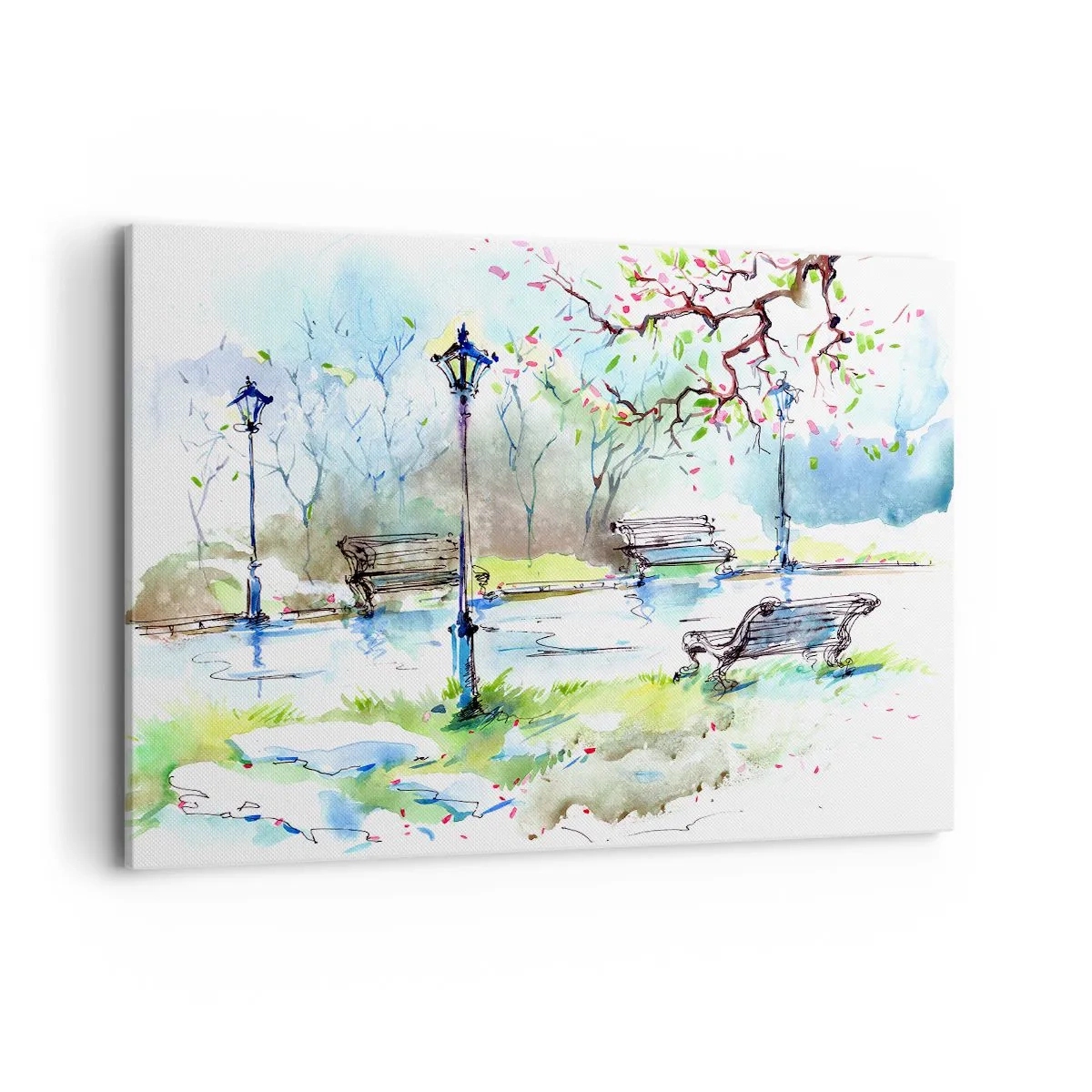 Canvastavla - Bild på duk - Parktystnadens charm - 120x80 cm