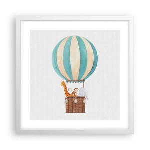 Affisch i vit ram - Fantastisk resa - 40x40 cm