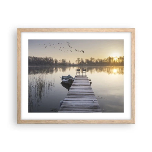 Affisch i ram av ljusek - Kommer tillbaka om en viss tid - 50x40 cm