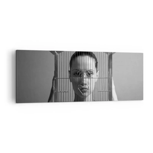 Canvastavla - Bild på duk - Något surrealistisk porträtt - 140x50 cm