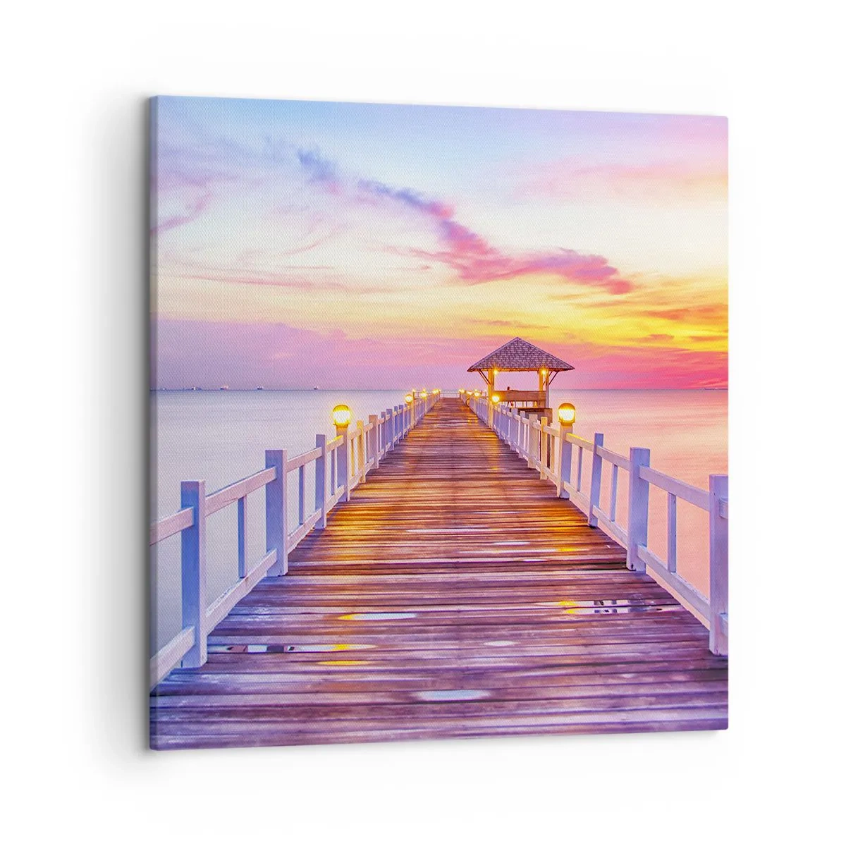 Canvastavla - Bild på duk - Kvällens lila-guld tystnad - 50x50 cm