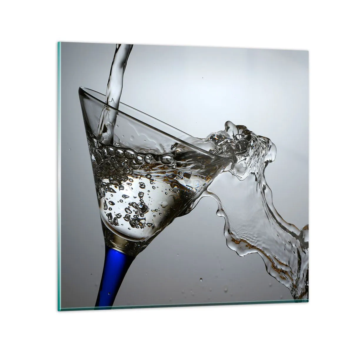 Glastavla - Bild på glas - Kristallklart vatten i kristallglas - 70x70 cm