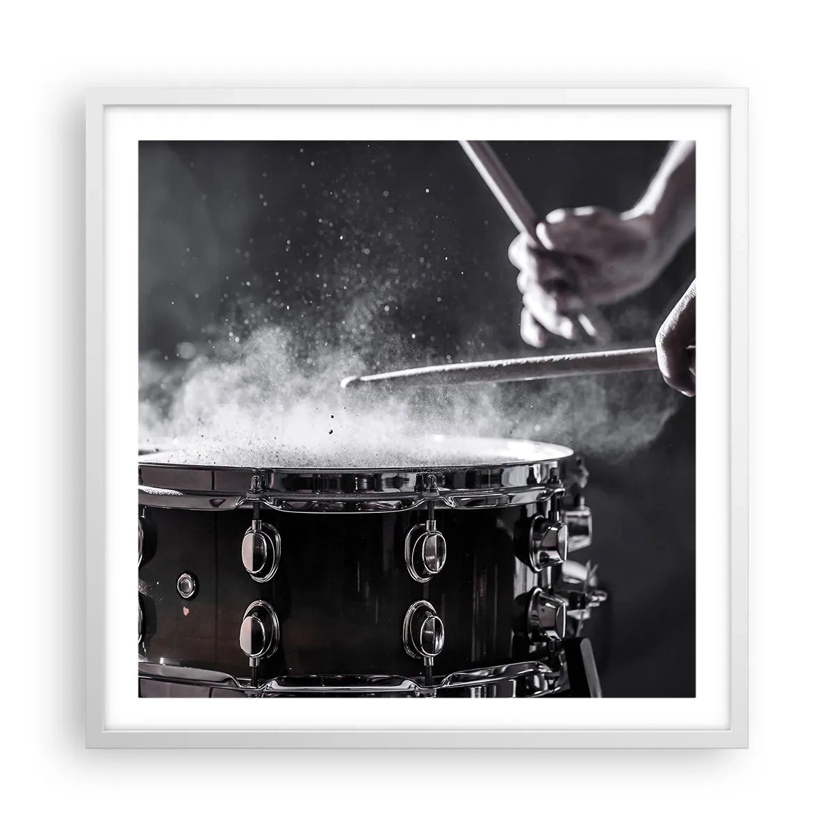 Affisch i vit ram - Musikens puls - 60x60 cm