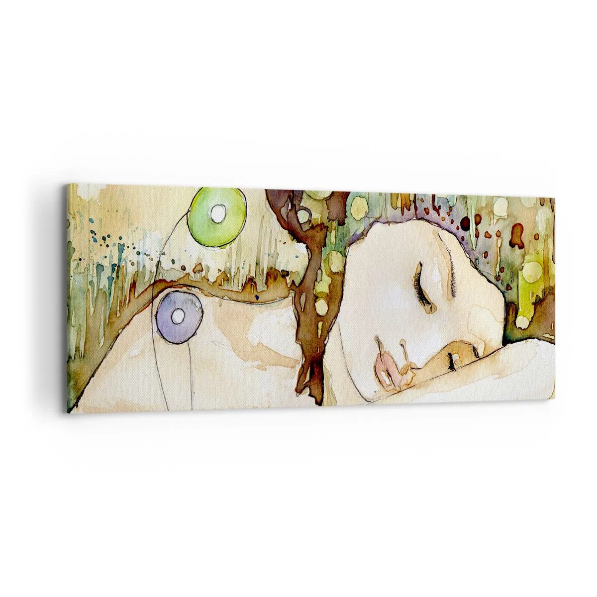 Canvastavla - Bild på duk - Smaragd-viol dröm - 120x50 cm