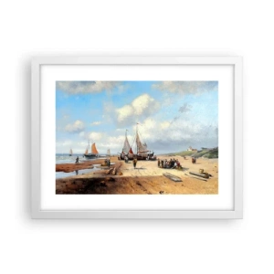 Affisch i vit ram - Efter en lyckad fångst - 40x30 cm