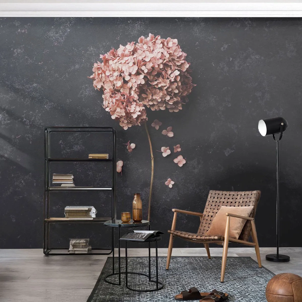 Fototapet på mått Premium Sand - Ett verkligt romantiskt tecken - Blomma, Hortensia, Natur