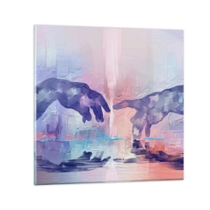 Glastavla - Bild på glas - Den gudomliga gnistan av liv - 30x30 cm