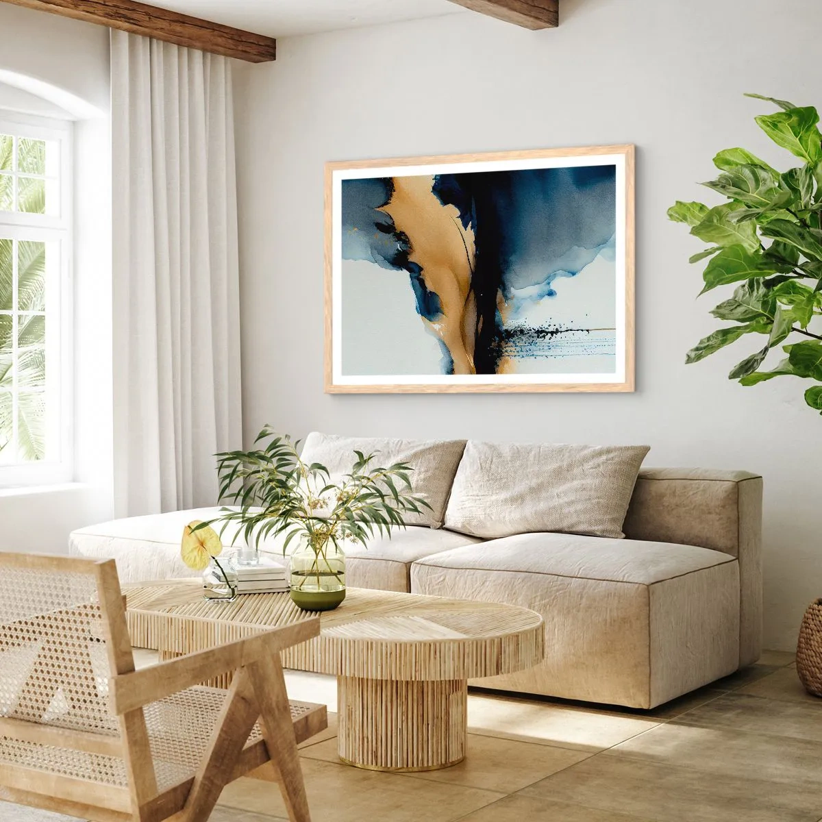 Affisch i ram av ljusek - Bakom ridån - 100x70 cm