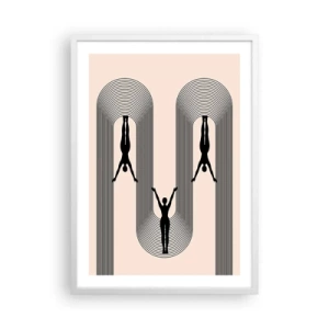 Affisch i vit ram - Upp och ner - 50x70 cm