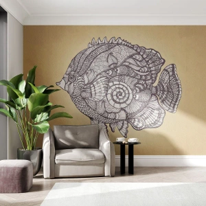 Fototapet Premium Canvas - Från ett hav av ornament - Fisk, Prydnad, Dekoration - 250x175 cm