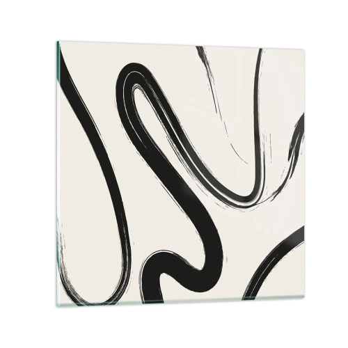 Glastavla - Bild på glas - Svart och vit elegans - 30x30 cm
