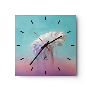 Väggklocka - Klocka på glas - Blommornas undervärld - 30x30 cm