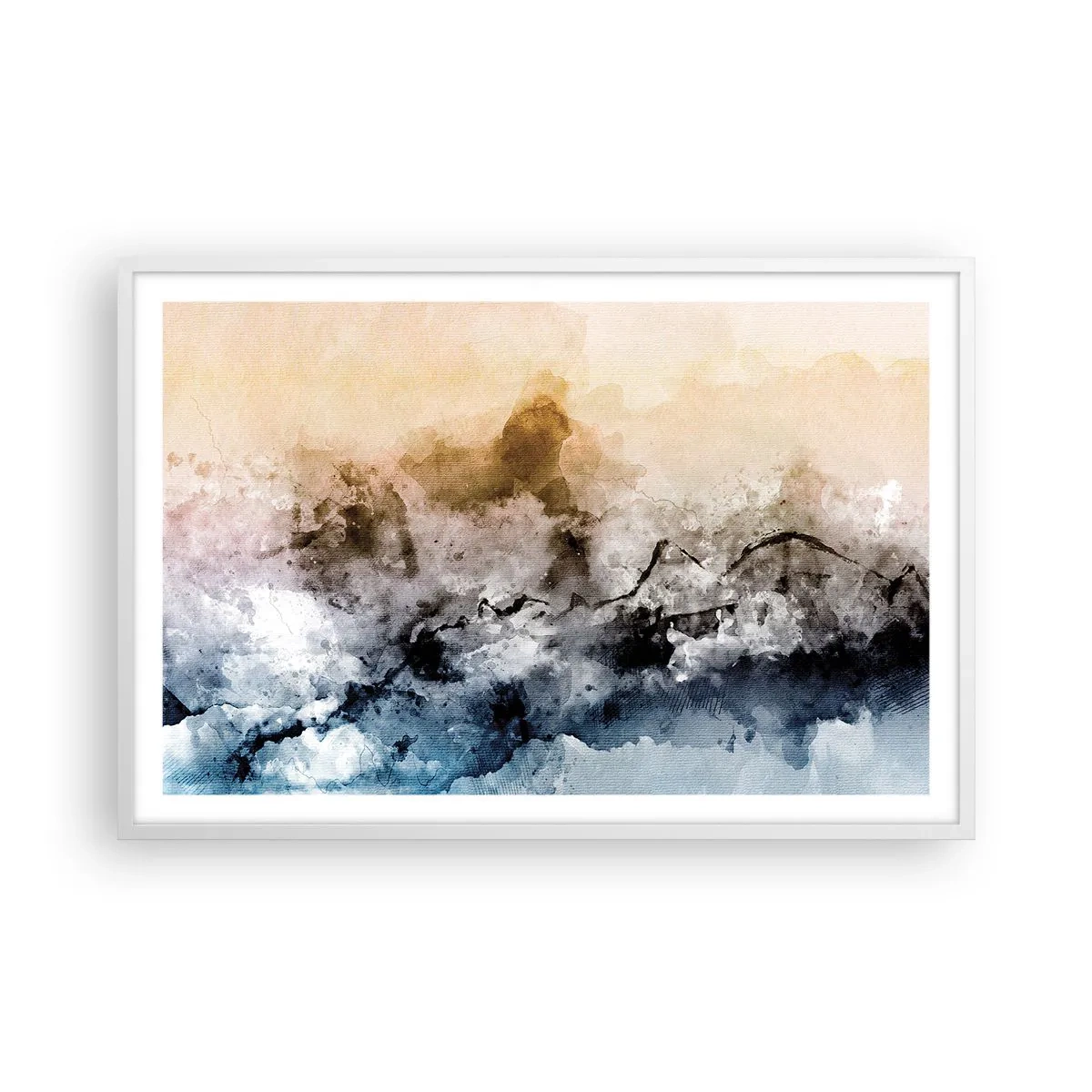 Affisch i vit ram - Dränkta i dimman - 91x61 cm