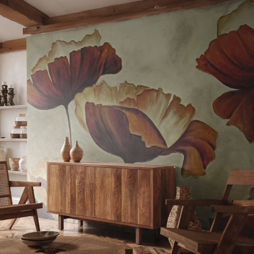 Fototapet Standard Eco - Ängsblommor - Abstraktion, Blomma, Bit - 400x280 cm