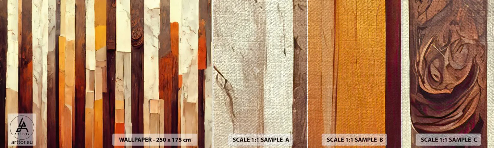 Provbit av fototapet Premium Canvas - Hymn av skogens träd - Bit, Abstraktion, Bälten - 100x30 cm