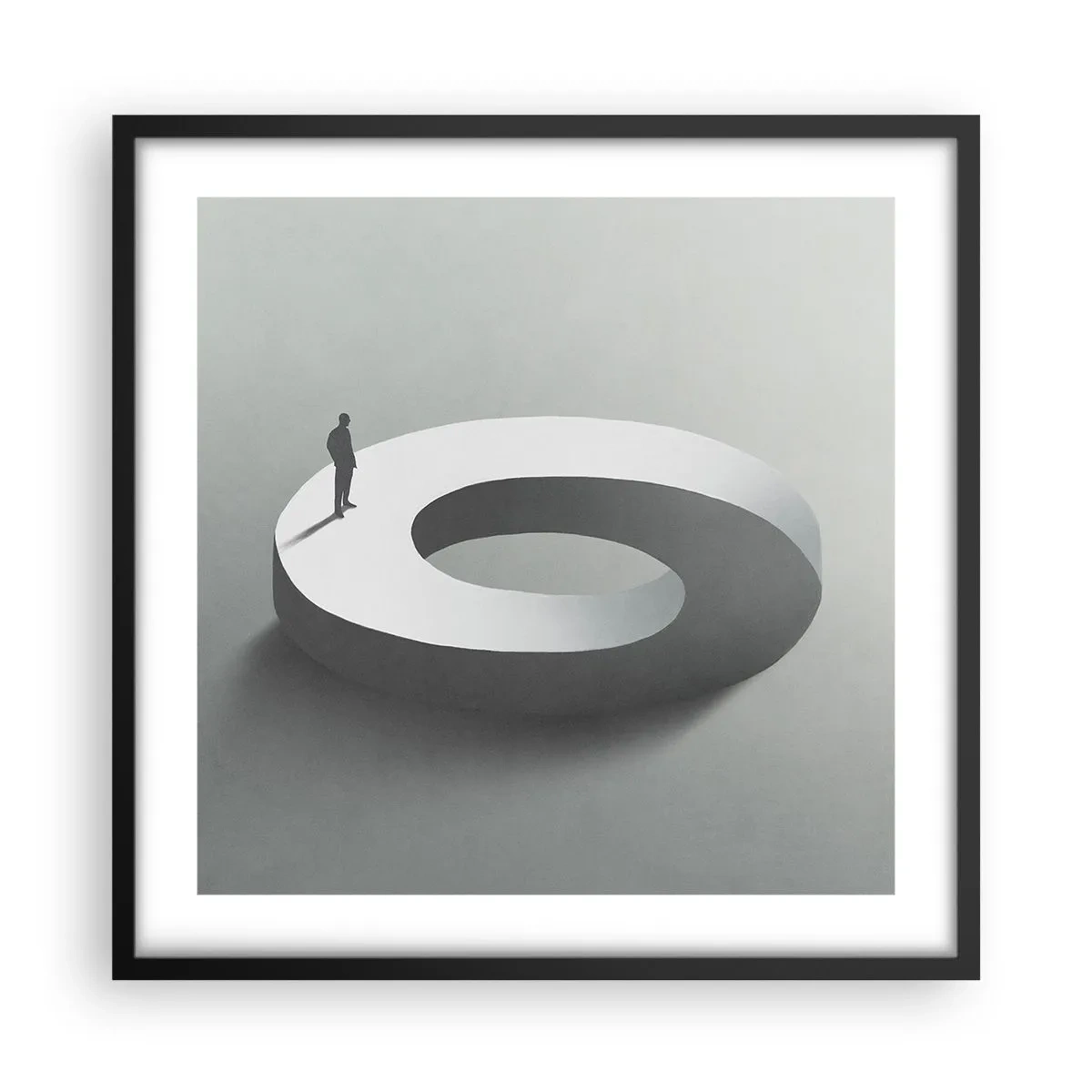 Affisch i svart ram - Och försök att vara klok - 50x50 cm