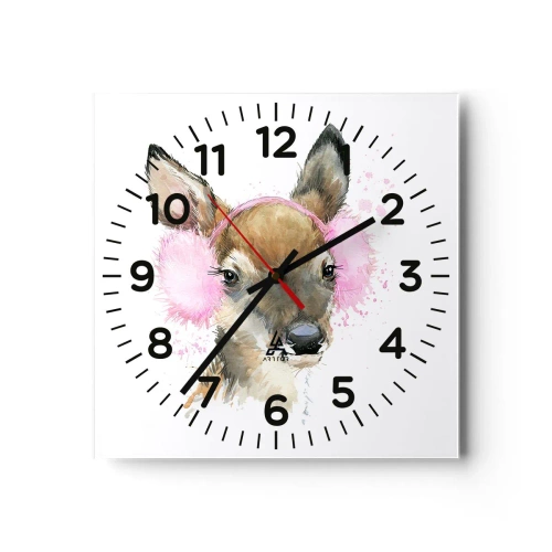 Väggklocka - Klocka på glas - Kylan är inte längre skrämmande - 30x30 cm