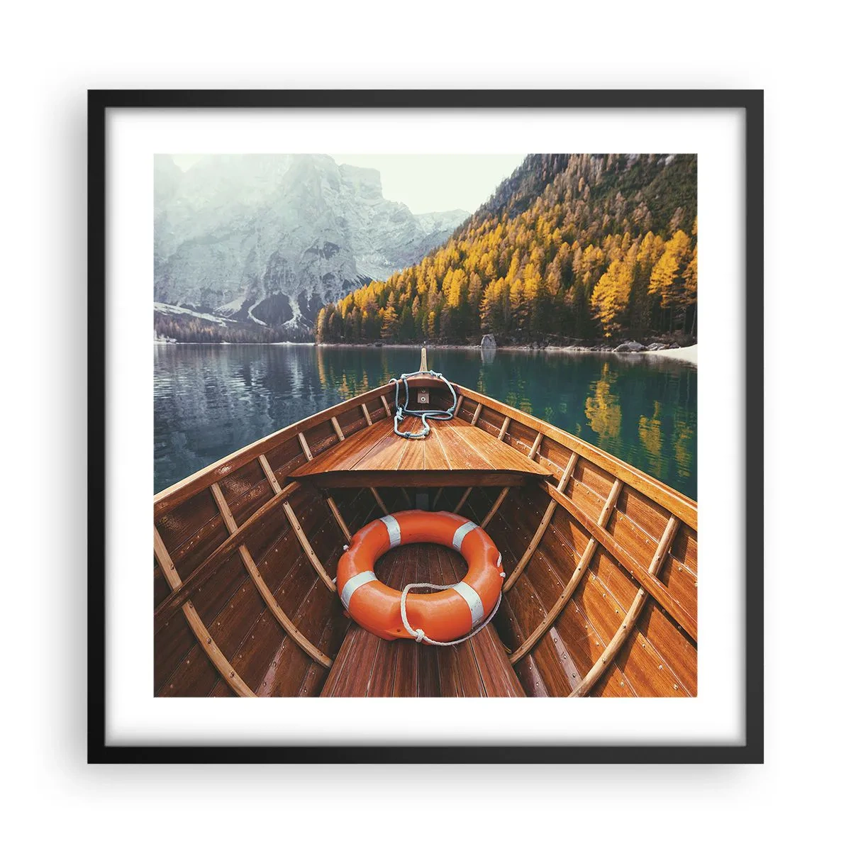 Affisch i svart ram - Utflykt i fjällen - 50x50 cm