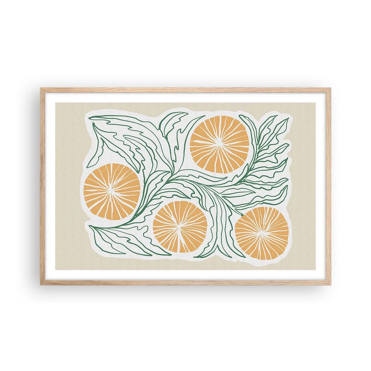 Affisch i ram av ljusek - Etniskt med en touch av abstraktion - 91x61 cm