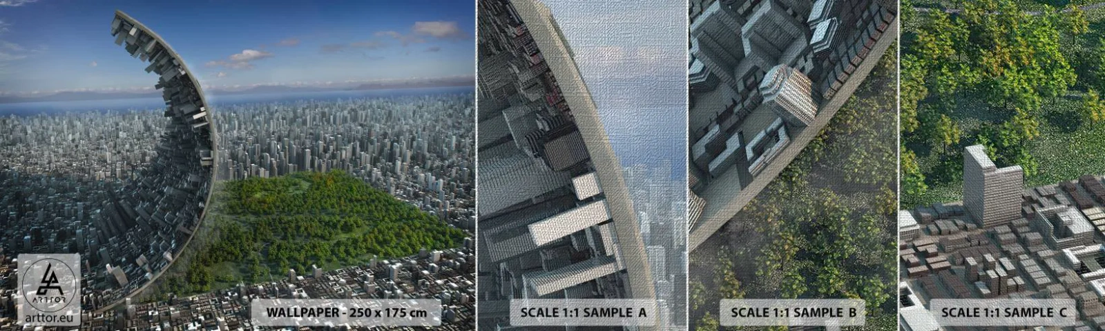 Provbit av fototapet Premium Canvas - Naturen är evig - Abstraktion, Arkitektur, Design - 100x30 cm