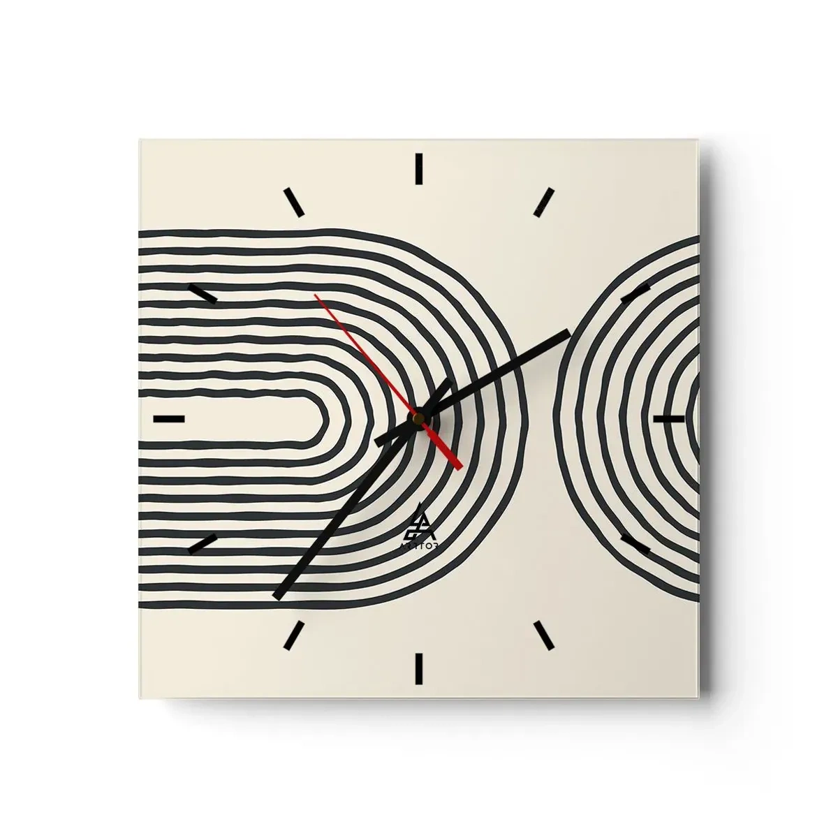 Väggklocka - Klocka på glas - Om en stund... - 30x30 cm