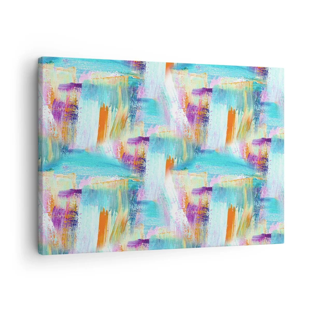 Canvastavla - Bild på duk - Färgglad abstraktion med dynamiska penseldrag - 70x50cm - Glatt klotter - Modern väggdekoration för vardagsrum och sovrum ARTTOR