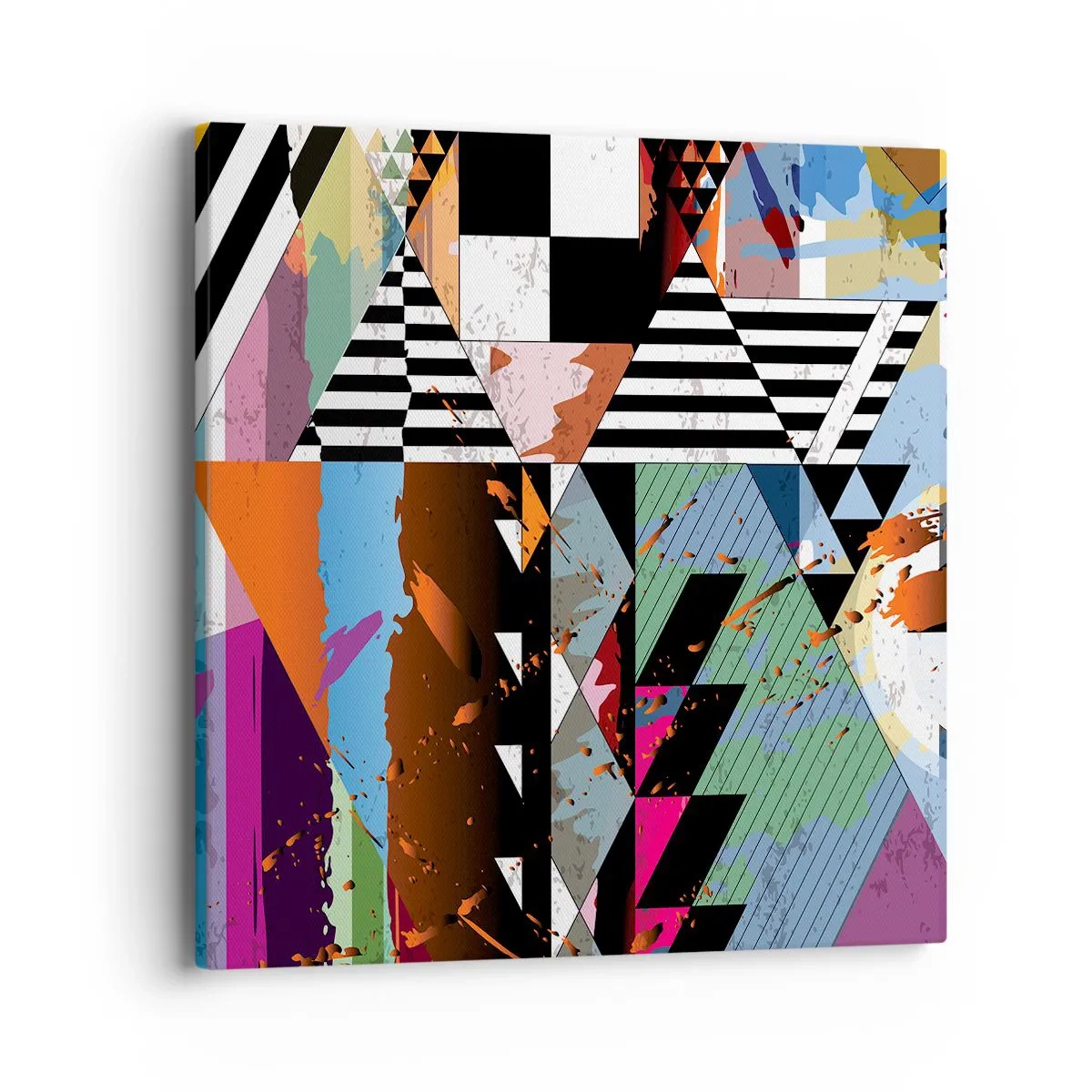 Canvastavla - Bild på duk - Geometriskt och organiskt - 40x40 cm