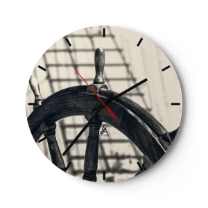 Väggklocka - Klocka på glas - Marina berättelser - 40x40 cm