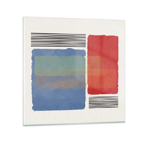 Glastavla - Bild på glas - Geometrins anda  - 30x30 cm