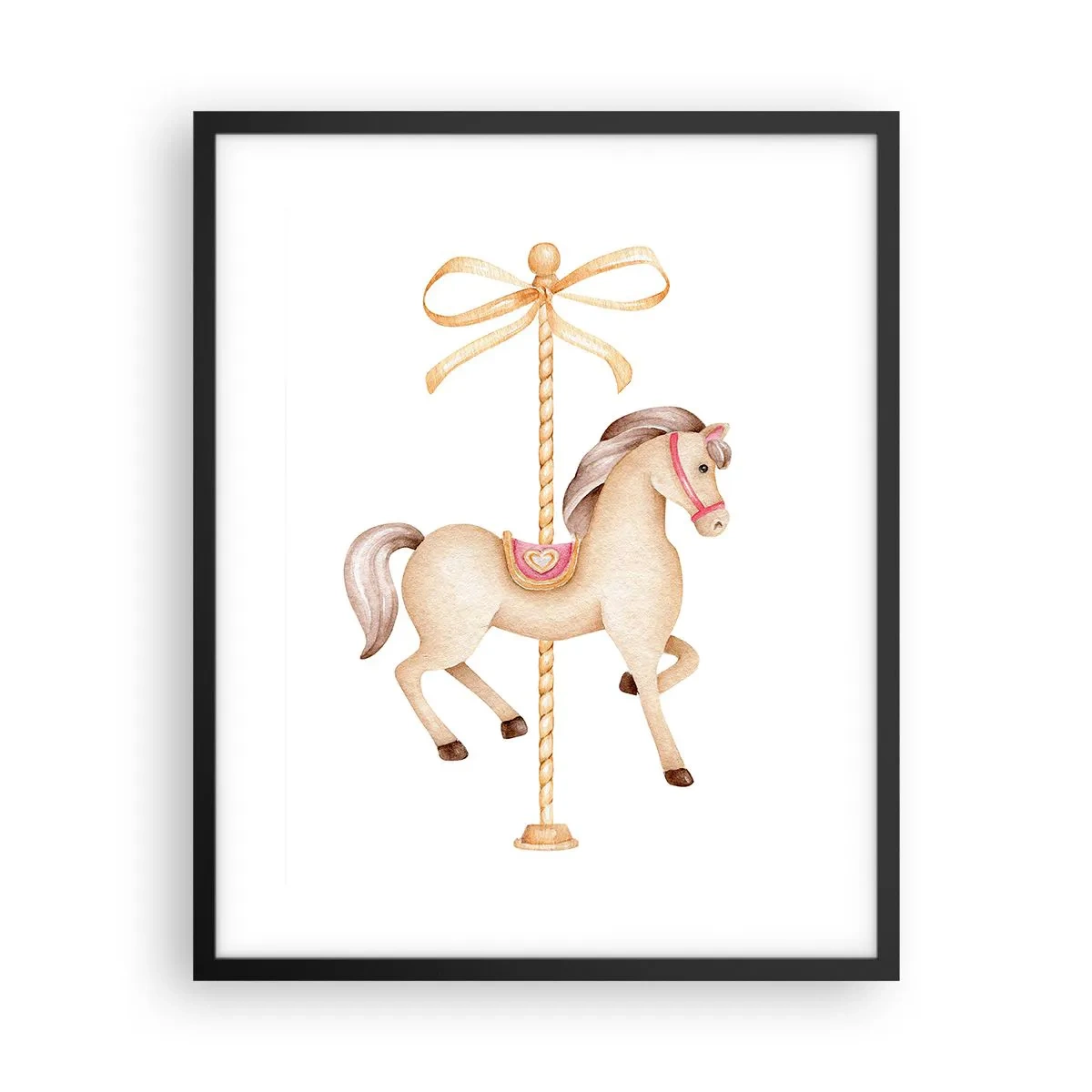 Affisch i svart ram - Med en graciös trav - 40x50 cm