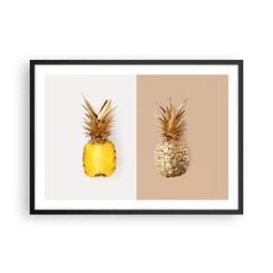 Affisch i svart ram - Ananas för oss - 70x50 cm