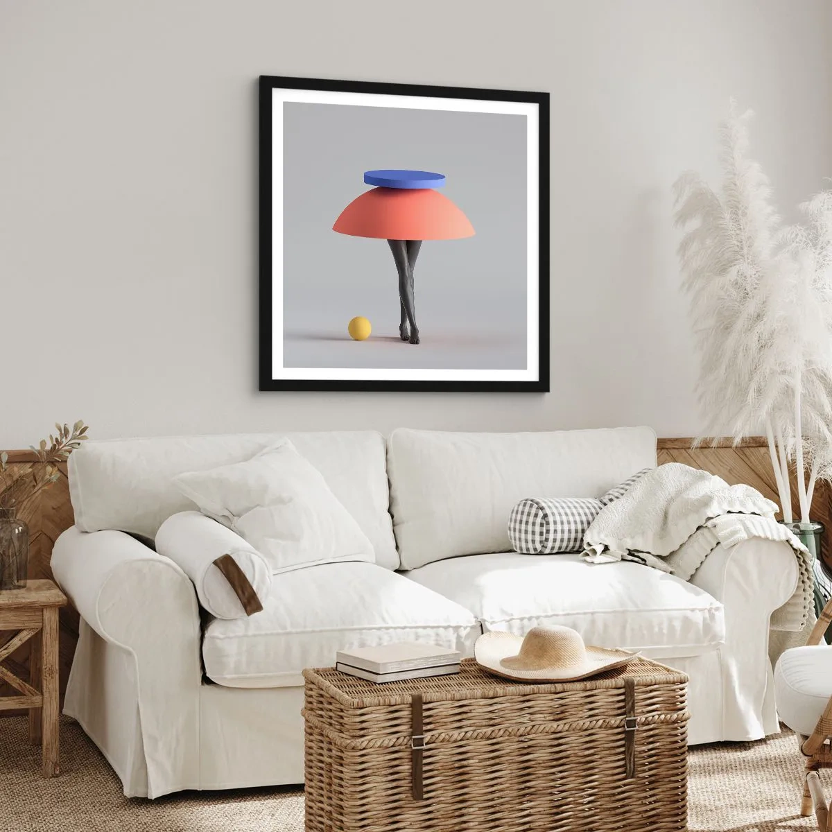 Affisch i svart ram - Surrealistisk komposition - 50x50 cm