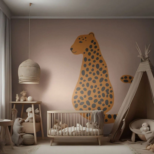 Fototapet Premium Sand - Pantermönster är inne - För barn, Panter, Djur - 400x280 cm