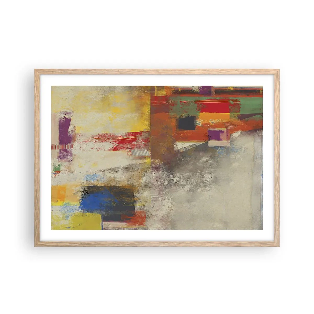 Affisch i ram av ljusek - Färgernas geometri - 70x50 cm