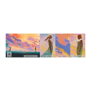 Provbit av fototapet Premium Canvas - Dragkraft - Abstraktion, Kvinna och man, Bit - 100x30 cm