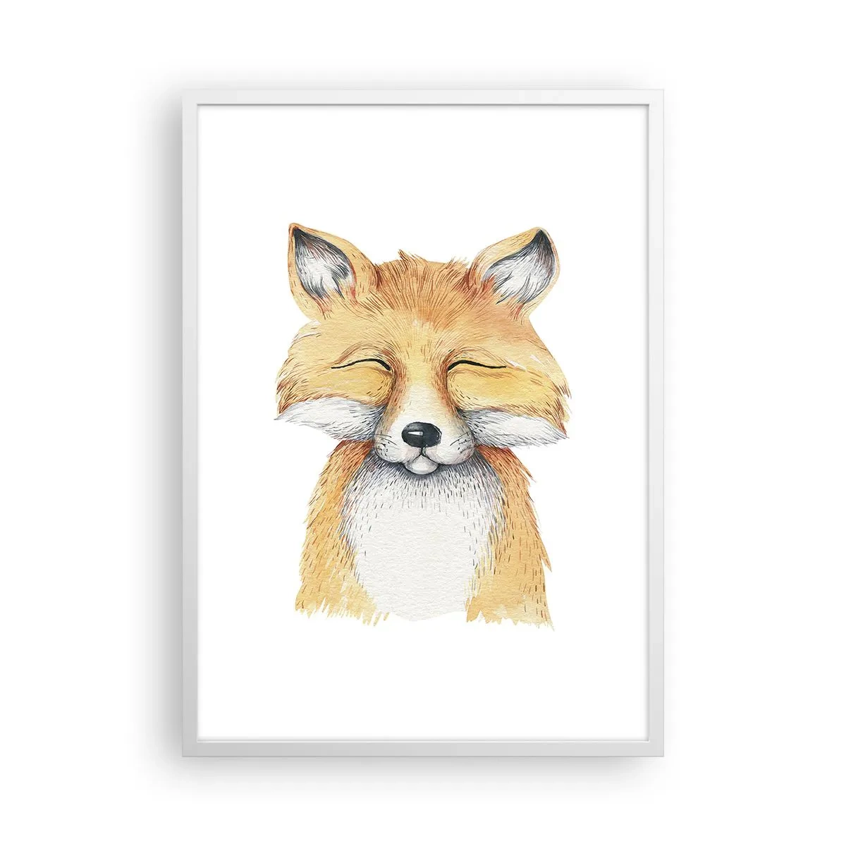 Affisch i vit ram - Rävens humör - 50x70 cm