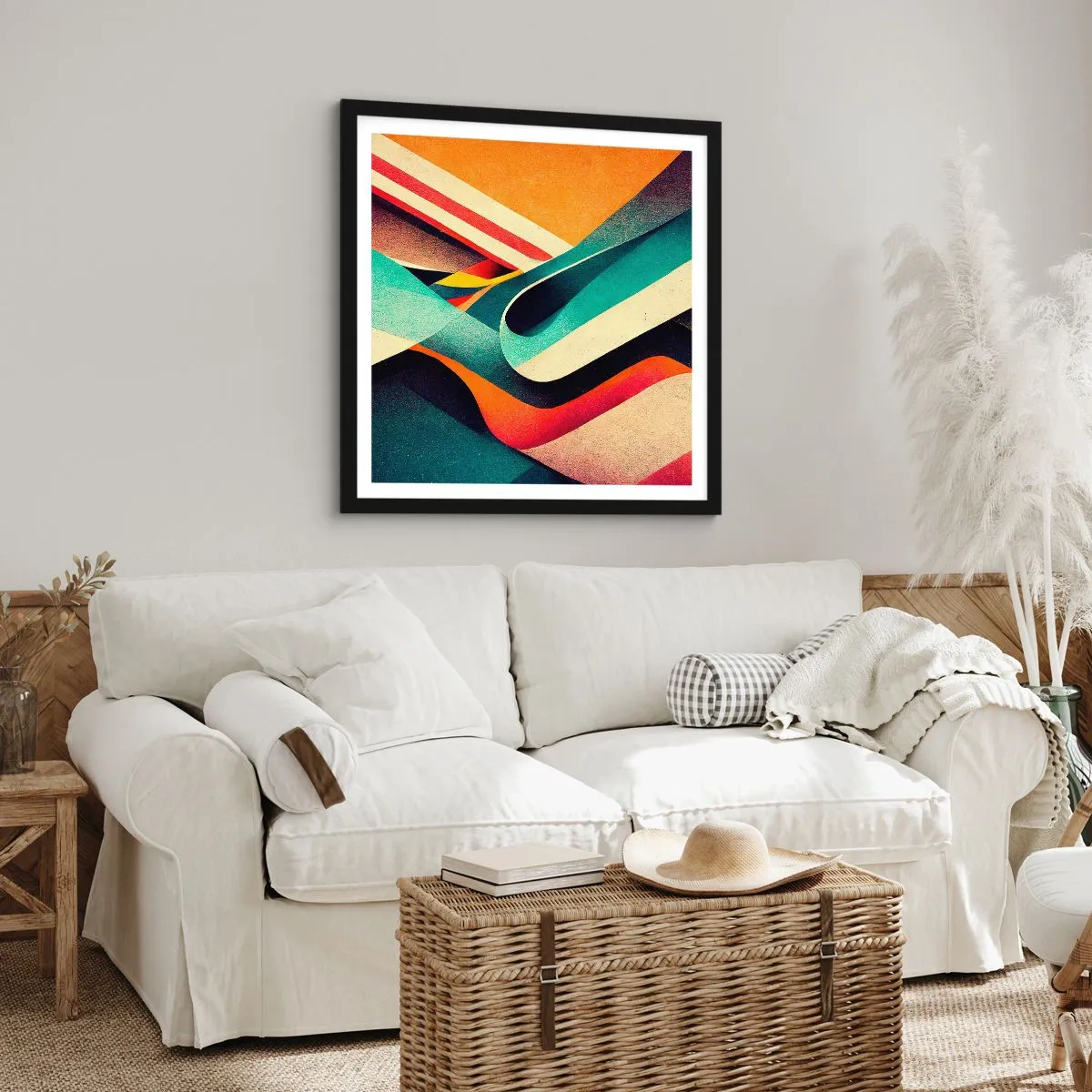 Affisch i svart ram - Intensiv komposition - 40x40 cm