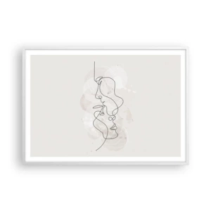 Affisch i vit ram - Tilltrasslade i famn - 100x70 cm